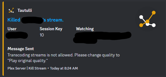 How the rich discord notification should look on plex after triggering kill_stream.py